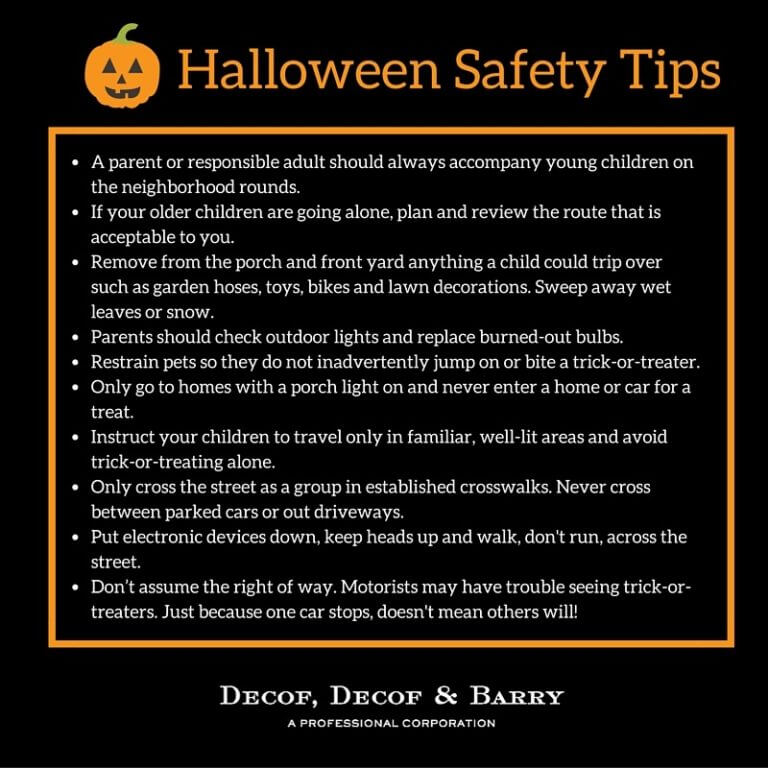 Halloween safety tips infographic