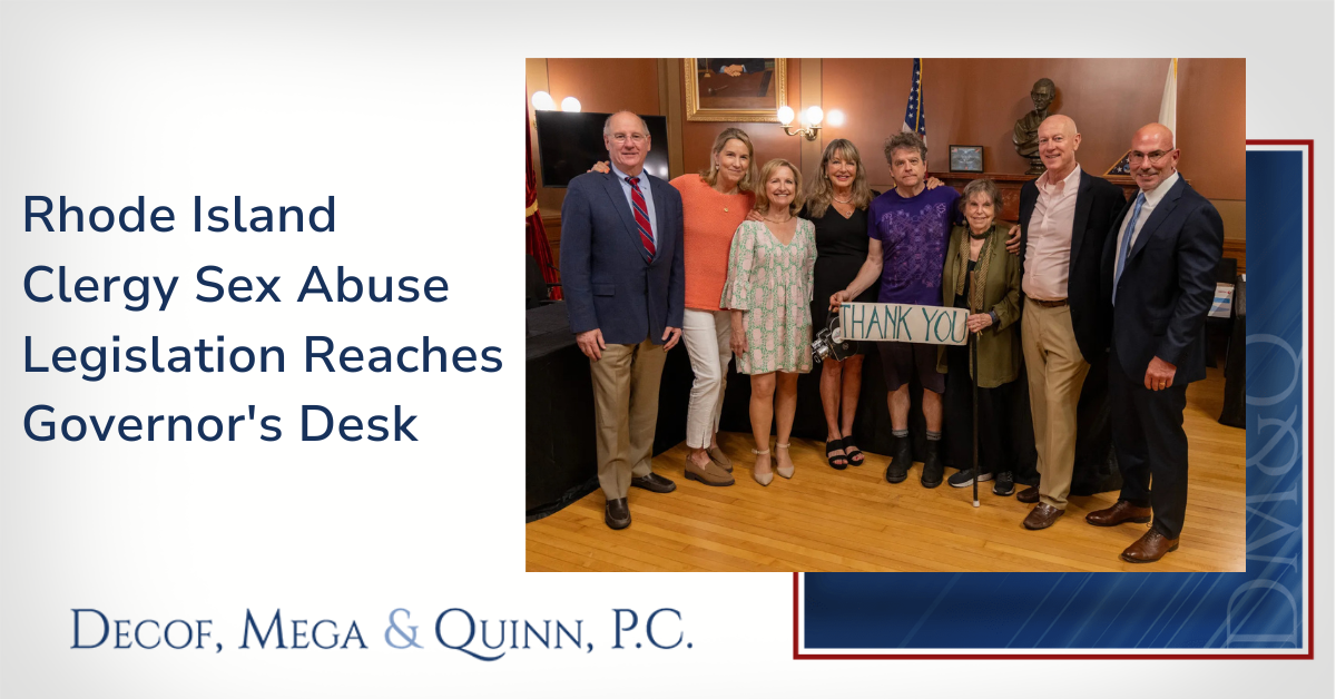 Rhode Island Clergy Sex Abuse Legislation Reaches Governor's Desk